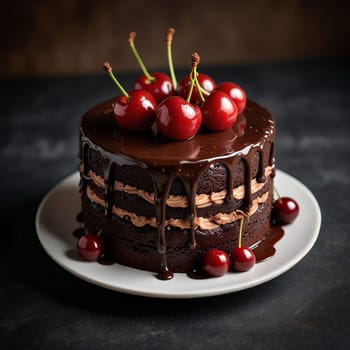 Choco Chocolate cherry cake pie