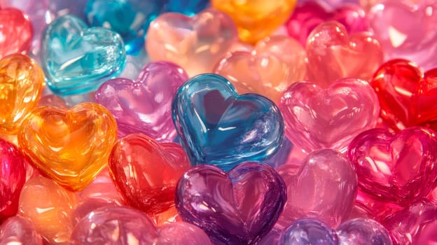 Colorful Heart Candy background. Love and romance concept. AI generated
