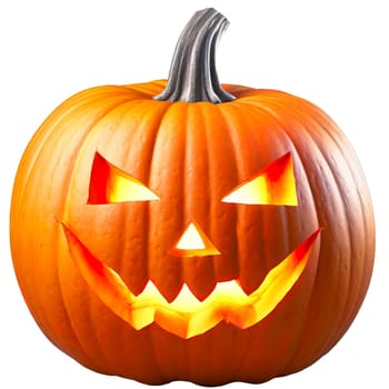halloween pumpkin isolated on transparent background. AI generated