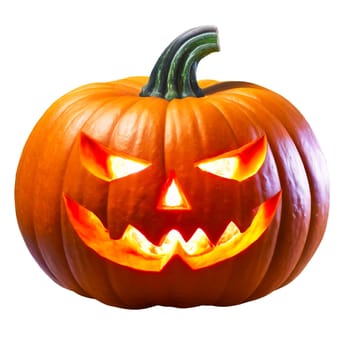 halloween pumpkin isolated on transparent background. AI generated