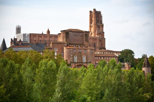 The Saint Cecile church in Albi, France. Horizontal shot