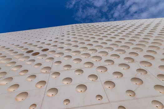 Las Palmas, Gran Canaria, Canary Islands, Spain: 21 March, 2024: Detail of the external wall on the new aquarium in Las Palmas