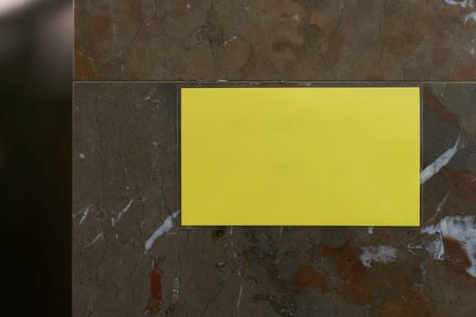 Blank yellow sign without text with text space
