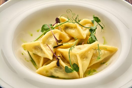delicious dumplings in a deep dish. High quality photo