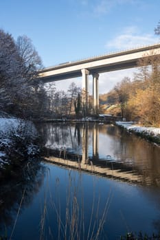 Kauppen bridge   near Waldaschaff with a small lake in nature