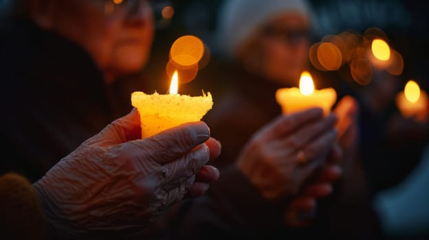 A candlelight vigil in honor of Alzheimer's patients and their families