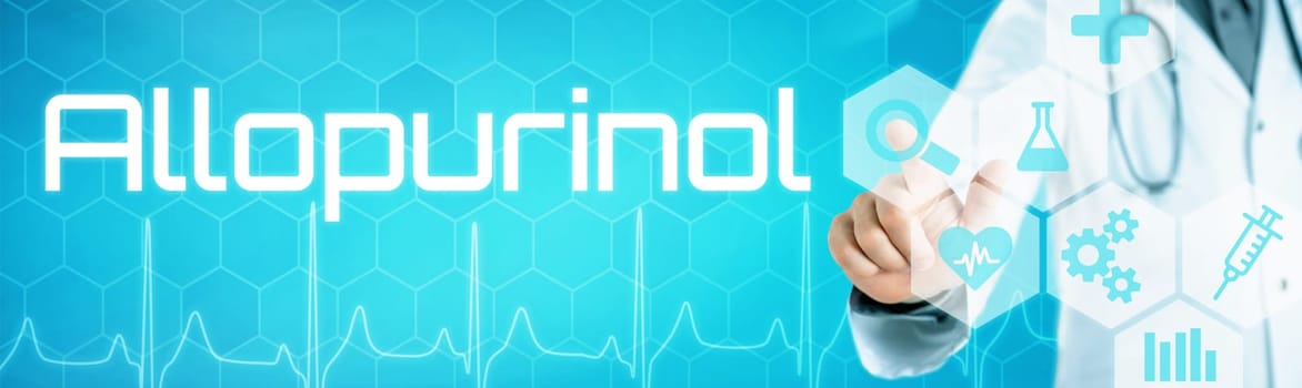 Doctor touching an icon on a futuristic interface - Allopurinol