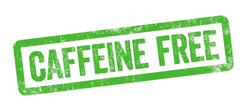 Green stamp isolated on a white background - Caffeine free
