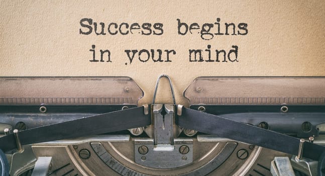 Vintage typewriter - Success begins in your mind