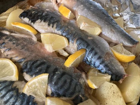 Baked mackerel sea a the fish