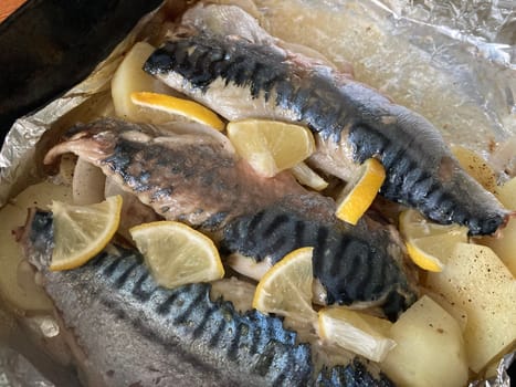 Baked mackerel sea a the fish