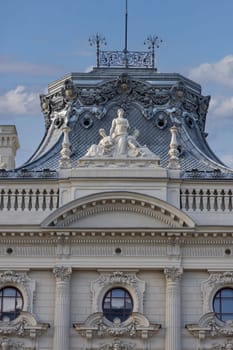 Lodz, Poland - May 4, 2023: Museum of the City of Lodz, seated in one of the most impressive buildings in the city, in the former palace of the Lodz factory owner Izrael Poznanski