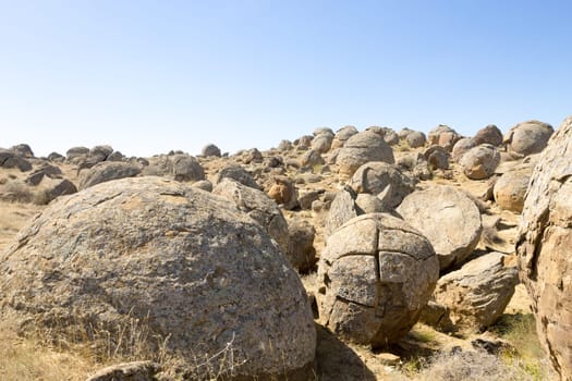 Valley of the spheres, Torysh, Mangystau region, Kazakhstan. Torysh geomorphosite