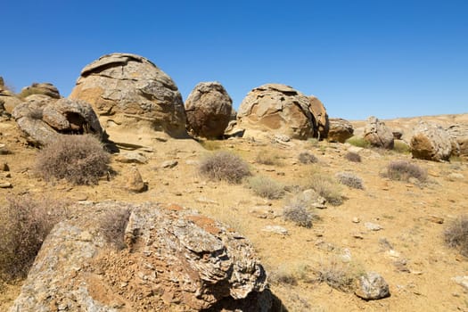 Valley of the spheres, Torysh, Mangystau region, Kazakhstan. Torysh geomorphosite