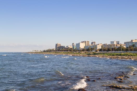 Aktau city shoreline view, Mangystau region, Kazakhstan