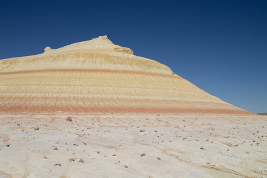 Mangystau desert landmark, Kyzylkup area, Kazakhstan. Rock strata formations