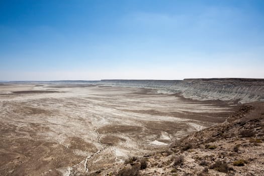 Mangystau desertic landscape, Kazakhstan desolate panorama. Central asia landmark
