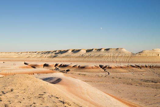 Mangystau desert landmark, Kyzylkup area, Kazakhstan. Rock strata formations