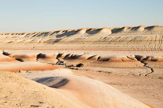 Mangystau desert landmark, Kyzylkup area, Kazakhstan. Rock strata formations