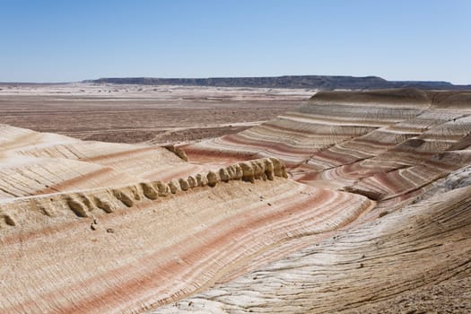 Mangystau desert landmark, Kyzylkup plateau, Kazakhstan. Central asia landscape