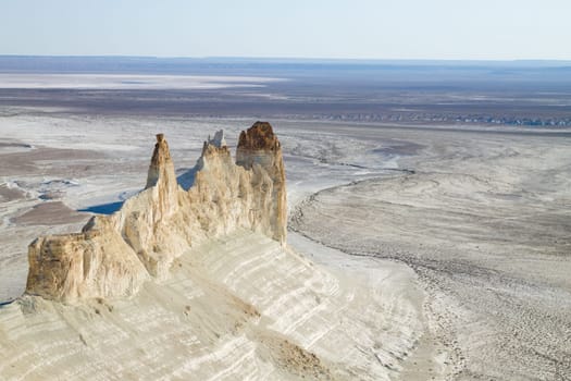 Beautiful Mangystau landscape, Kazakhstan. Ak Orpa pinnacles view, Bozzhira valley. Central asia landmark