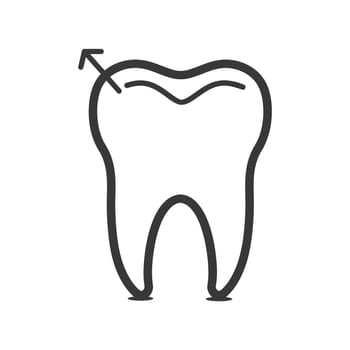 Tooth with Arrow Indicating Enamel Erosion