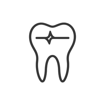 Tooth with a sparkle on the surface, representing clean and healthy teeth