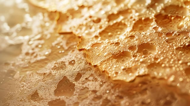 Detailed macro plan of the crispy texture of the bread, showing the golden, crispy surface and attractive appearance