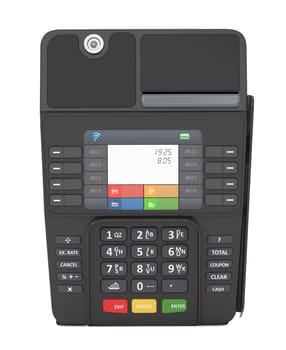 POS Terminal isolated on white background. 3D illustration.