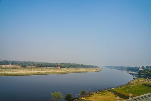 Of India, Agra Yamuna river and the riverbed. Shooting Location: India
