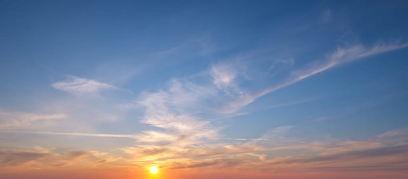 Beautiful dramatic scenic sunset sky background
