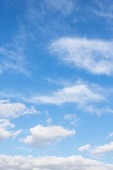 Blue sky with white clouds. It can be used as texture and background.