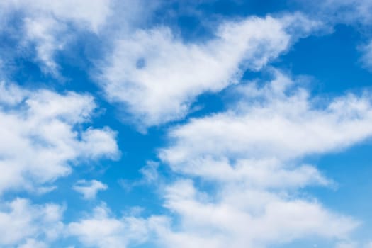 Blue sky background with white clouds. Concepts and textures.