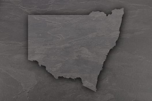 Map of New South Wales on dark slate