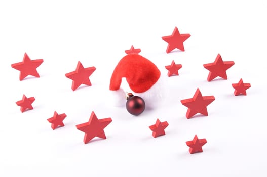 Christmas time decoration on white background