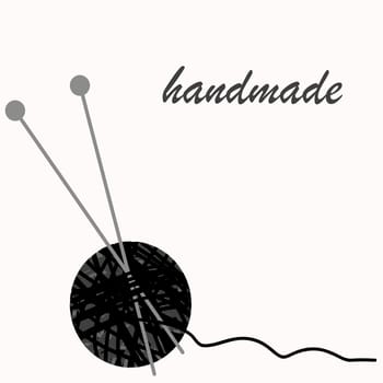 Handmade illustration with  knitting needles