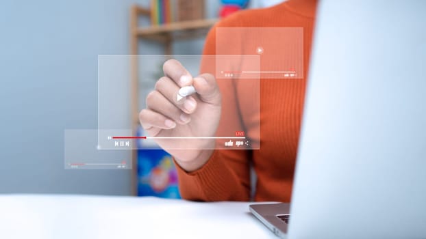 Businesswoman using computers to learning online with webinar, Internet lessons, Webinar, Education online concept, video tutorial, Education concept, Technology education, Learning through technology