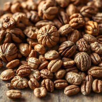 A collection of different coffee beans, some roasted to varying degrees, arranged atop a rustic wooden surface in warm afternoon light, showcasing their rich textures and colors.