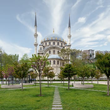 Nusretiye imperial Ottoman ornate Mosque, commissioned by Sultan Mahmut II, located in Tophane district of Beyoglu, Istanbul, Turkey