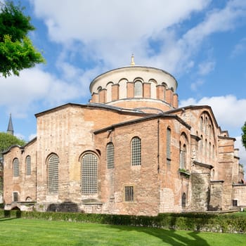 Hagia Irene, aka Holy Peace Church, an old Byzantine style Eastern Orthodox church, located in the outer courtyard of Topkapi Palace, Istanbul, Turkey