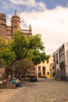 Gran Canaria, Spain, Canary Islands, Las Palmas - Jul 22, 2024. A sqare in La Vegueta, as the historic old town of Las Palmas de Gran Canaria is called.