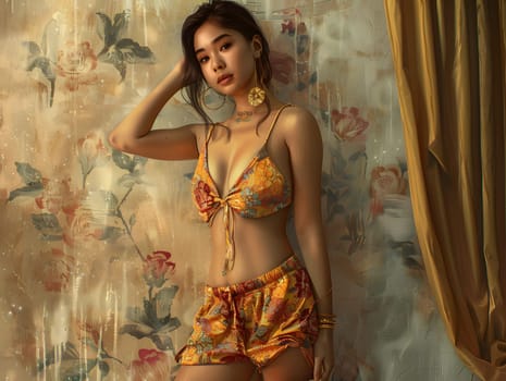 Asian woman in summer clothes