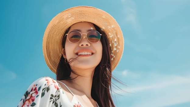 Asian woman in summer clothes