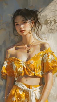 Asian woman in summer clothes