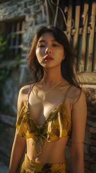 Asian woman in summer clothes