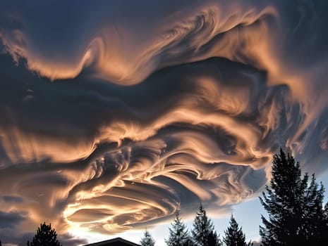 Beautiful sky with cumulus clouds