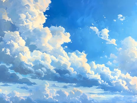 Beautiful sky with cumulus clouds