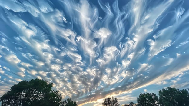 Beautiful sky with cumulus clouds