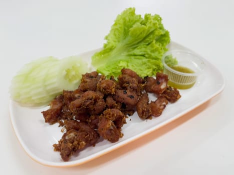 Deep fried chicken joints thai street food, stock photo