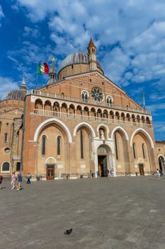Padua, Italy - July 27, 2024: The Pontifical Basilica of Saint Anthony of Padua. Roman Catholic church and minor basilica in Padua, northern Italy